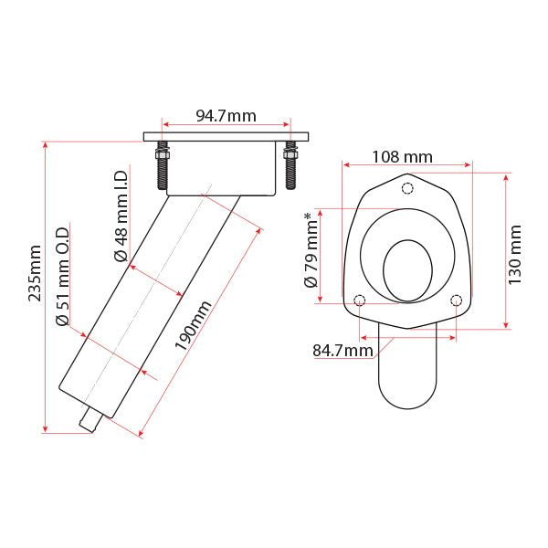 Relaxn Mako Stainless Steel Rod and Cup Holder - Concealed Mount