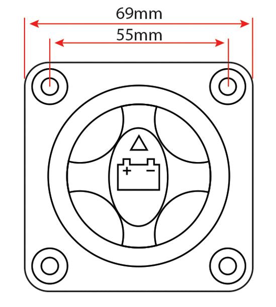 SCB Rotary Style Battery Master Switch 12V - 50V 4 Position 100A