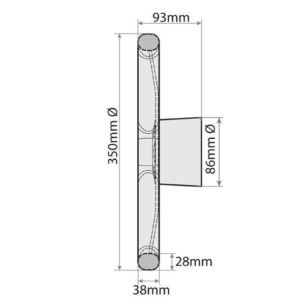 RELAXN 350mm Steering wheel With/PU Grip & Polished S/S spokes