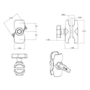 Ram Mount Short Double Socket Arm C Size
