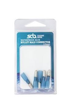 Waterproof Male Bullet Connector - Blue 5mm