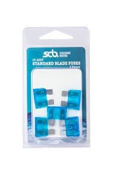 SCB Fuse Blade 15 Amps Blue 5 pack